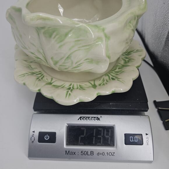 Vintage Holland Mold Cabbage Bowl Soup Tureen Plate Platter Serving Bowl Dish 92 - Picture 12 of 12